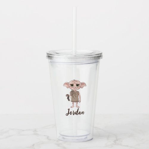 Dobby Watercolor Character Art Acrylic Tumbler