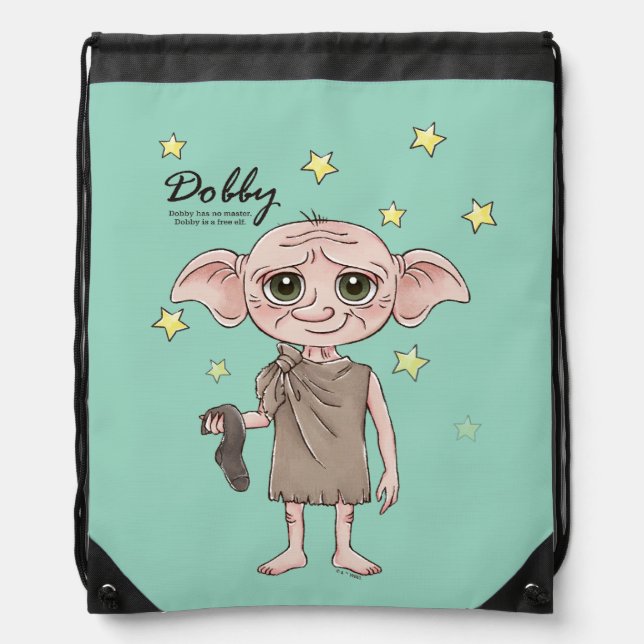 Dobby Watercolor Character Art Drawstring Bag (Front)