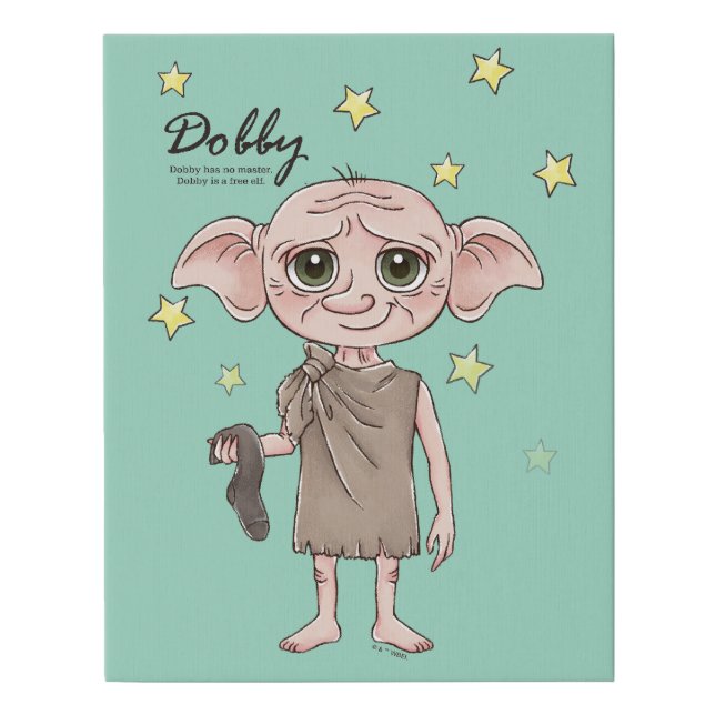 Dobby Watercolor Character Art Faux Canvas Print (Front)