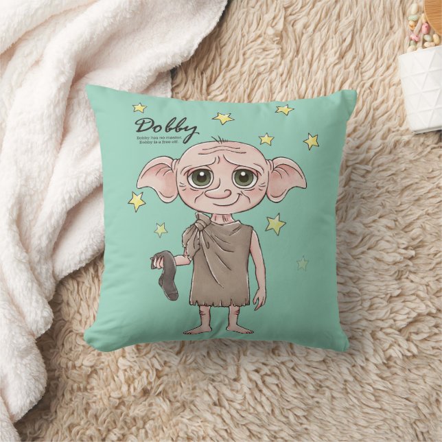 Dobby Watercolor Character Art Throw Pillow (Blanket)