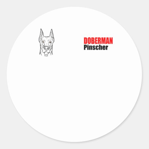 Doberman 1  classic round sticker