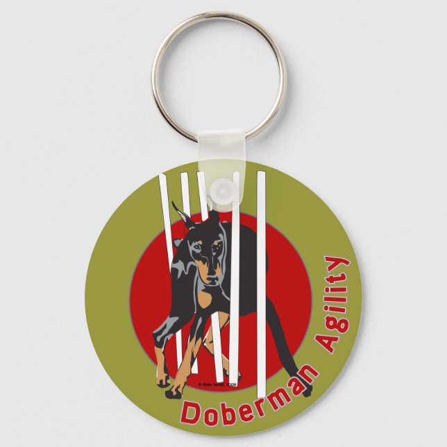 Doberman Agility Weaves Keychain (Front)