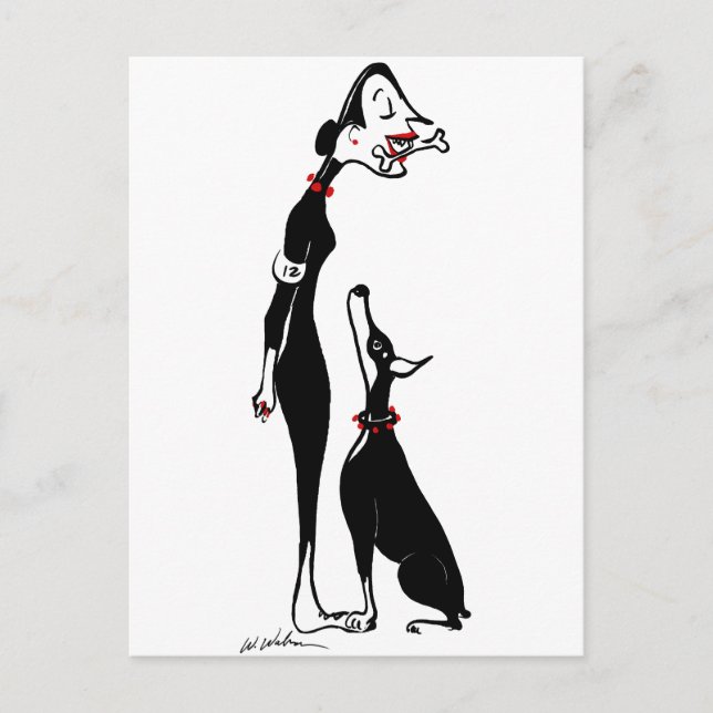 Doberman and Doberwoman Postcard (Front)