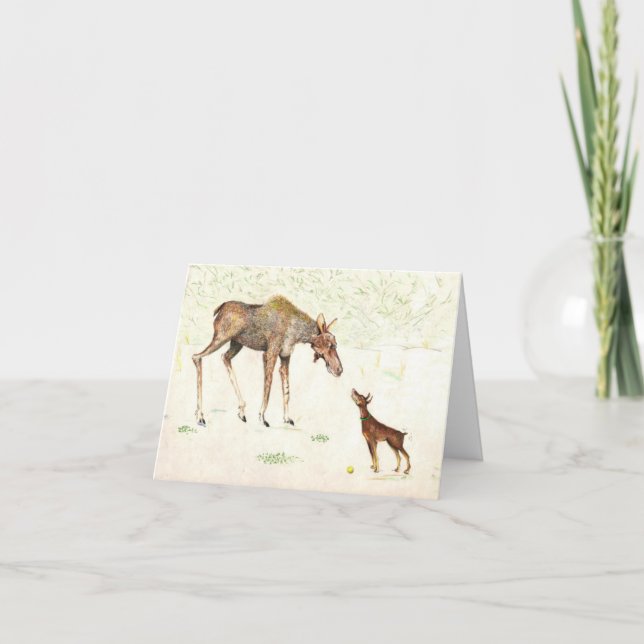 Doberman and Moose Card (Front)