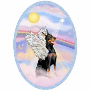 Doberman Angel in Heaven's Clouds Statuette