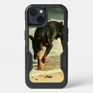 Doberman at the Beach Painting Image iPhone 13 Case