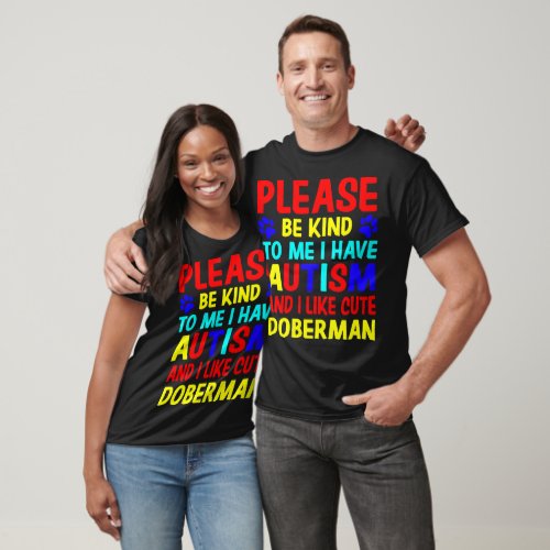 Doberman Autism Awareness Gift T_Shirt