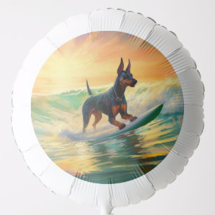 Doberman Beach Surfing Painting Balloon