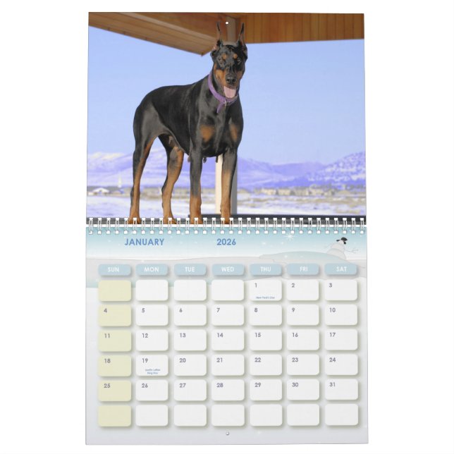 Doberman Calendar (Jan 2026)