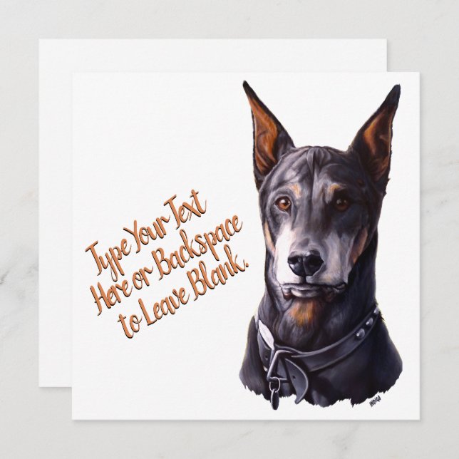Doberman Cards Custom Doberman Pinscher Gift Cards (Front/Back)