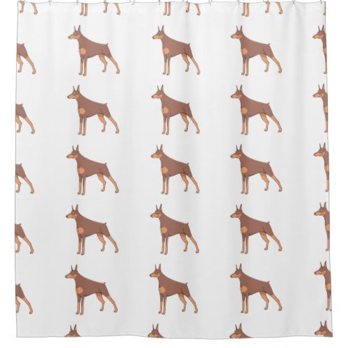 doberman cartoon 2 shower curtain