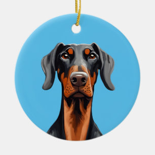 Doberman Ceramic Ornament