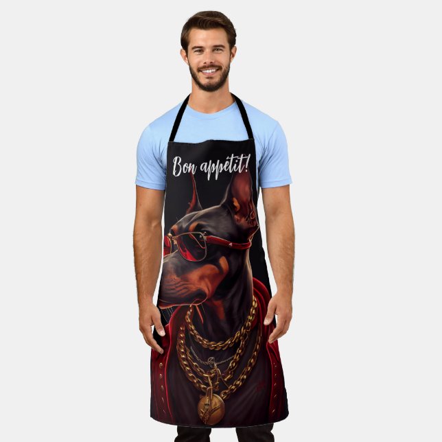 Doberman charm  apron (Worn)