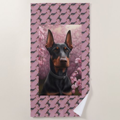 Doberman charm  beach towel