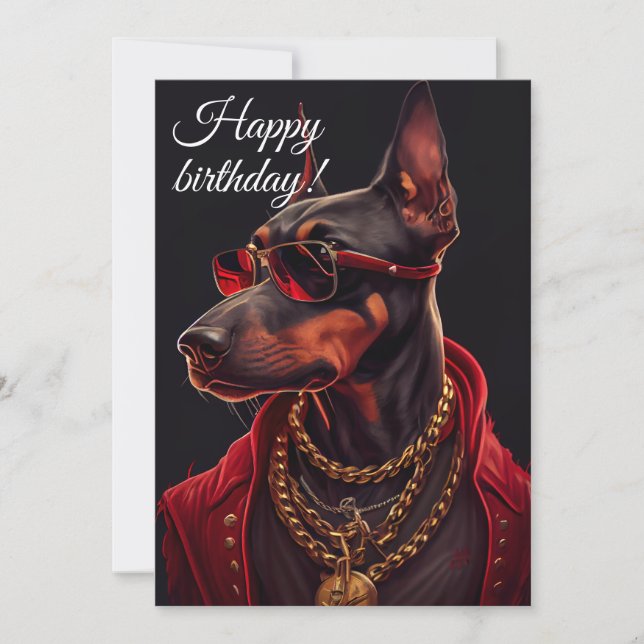 Doberman charm. holiday card (Front)