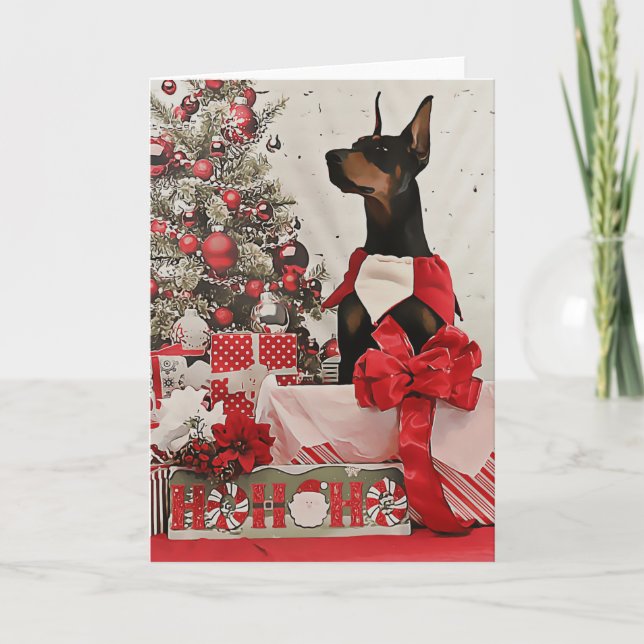 Doberman Christmas Card (Front)