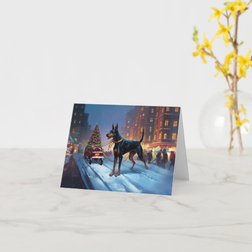 Doberman Christmas Festive Season Card