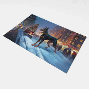 Doberman Christmas Festive Season Doormat