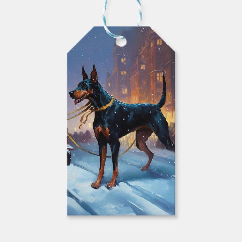 Doberman Christmas Festive Season Gift Tags