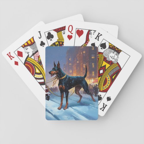 Doberman Christmas Festive Season Poker Cards