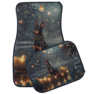 Doberman Christmas Festive Voyage Car Floor Mat
