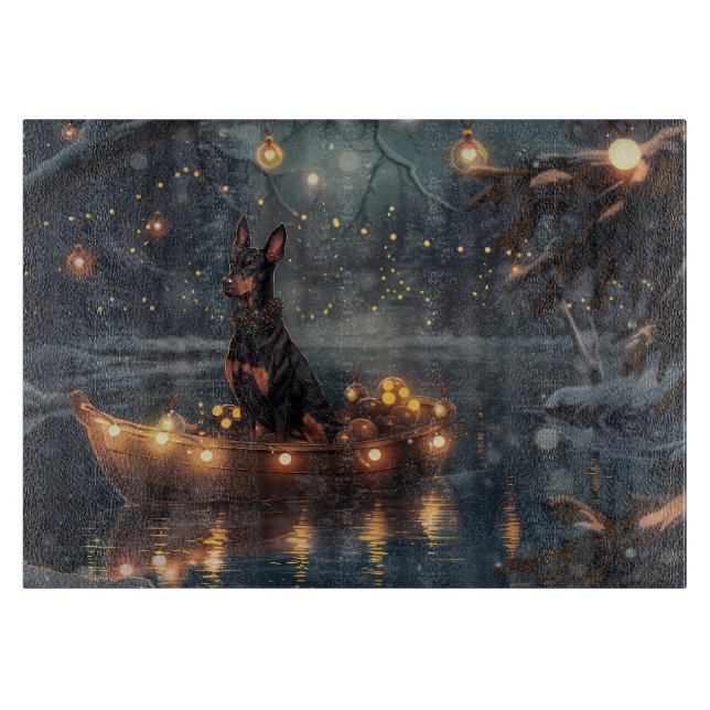 Doberman Christmas Festive Voyage  Cutting Board (Front)