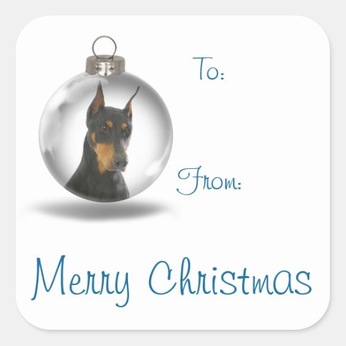 Doberman Christmas Gift Stickers