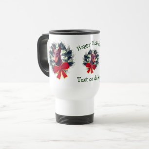 Doberman Christmas Holiday Personalized Travel Mug