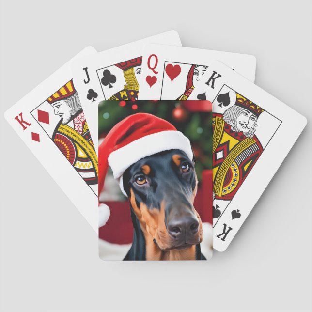 Doberman Christmas Poker Cards (Back)