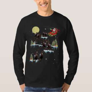 Doberman Christmas Santa Sleigh Funny Dog Lover Xm T-Shirt