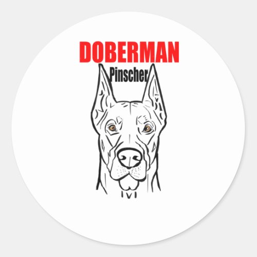Doberman  classic round sticker