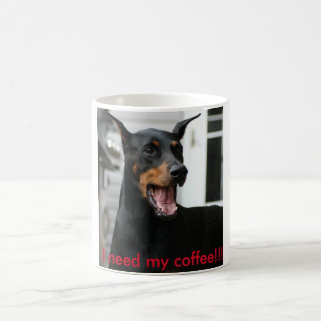 Doberman coffee cup. mug (Center)