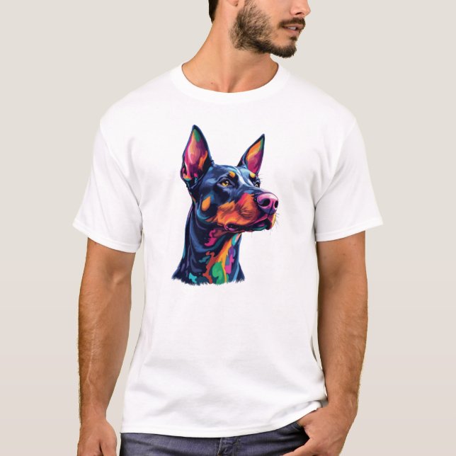 Doberman Colorful  T-Shirt (Front)