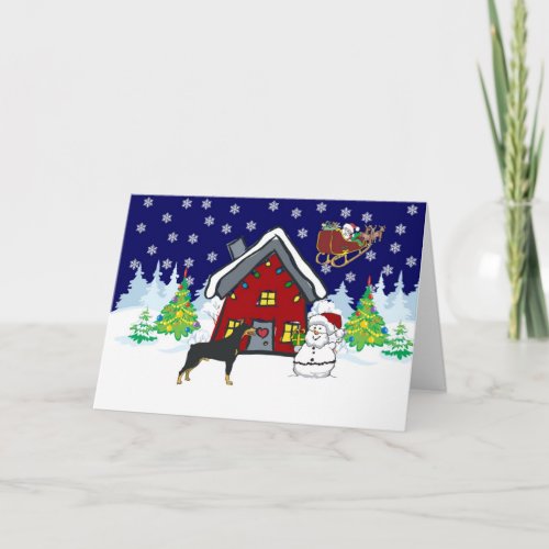 Doberman Country Christmas Holiday Card