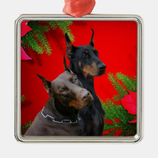 Doberman Couple Ornament