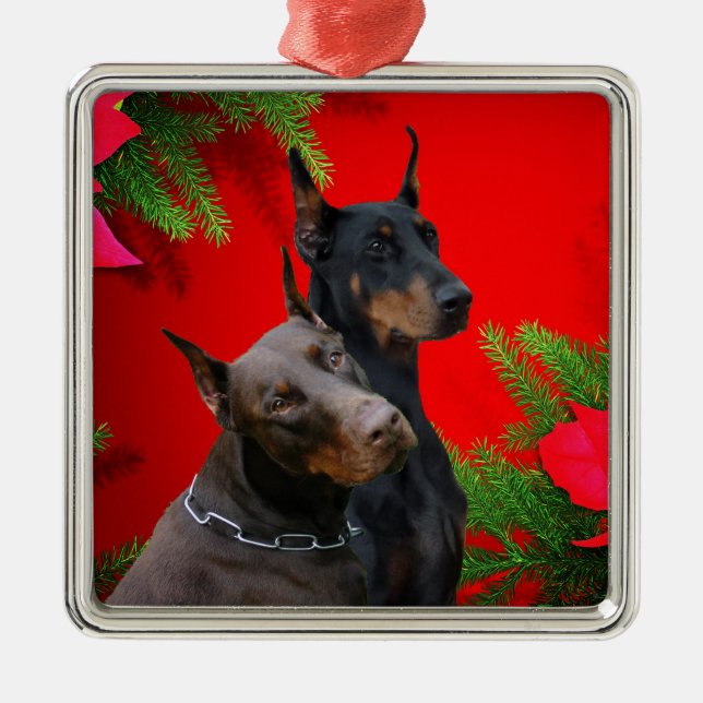 Doberman Couple Ornament (Front)