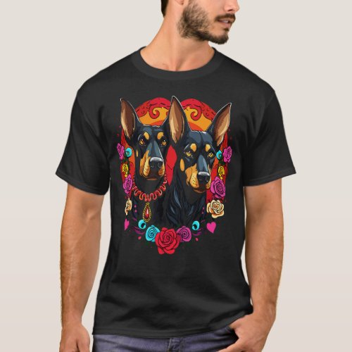 Doberman Couple Valentine T_Shirt