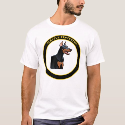 Doberman Cropped Ear Dobie Dog T_Shirt