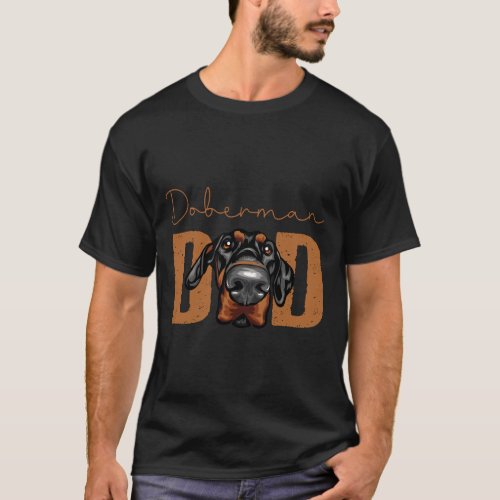 Doberman Dad Dog Dad Idea For Dobermann Owner Slim T_Shirt