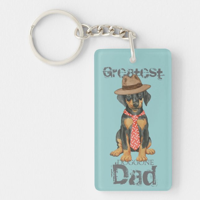 Doberman Dad Keychain (Front)