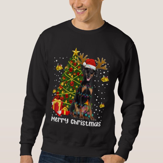 Doberman Dad Mom Christmas Xmas Sweater Pjs Doberm (Front)