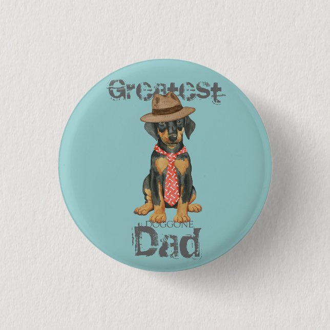 Doberman Dad Pinback Button (Front)