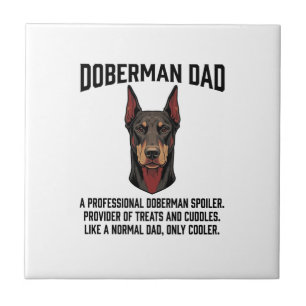 Doberman Dad Vintage Engraving Dog Lover Shirt Des Ceramic Tile