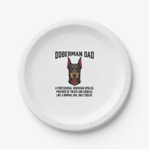 Doberman Dad Vintage Engraving Dog Lover Shirt Des Paper Plates