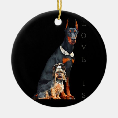 Doberman Doberman Pinscher Dog Mom Dad Love Pet Ceramic Ornament