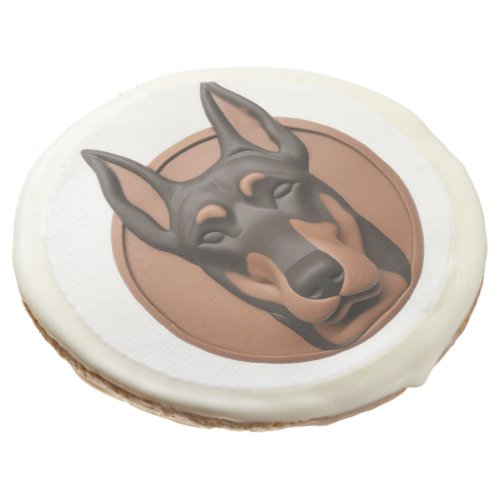 Doberman Dog 3D Inspired Sugar Cookie