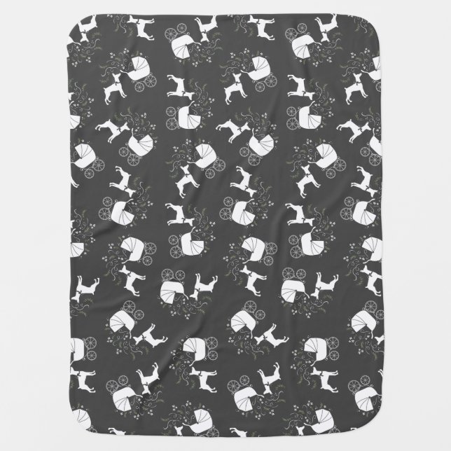 Doberman Dog Baby Shower Puppy Dobie Pinscher Baby Blanket (Front)