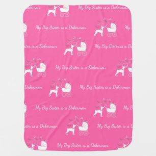 Doberman Dog Baby Shower Puppy Dobie Pinscher Blanket