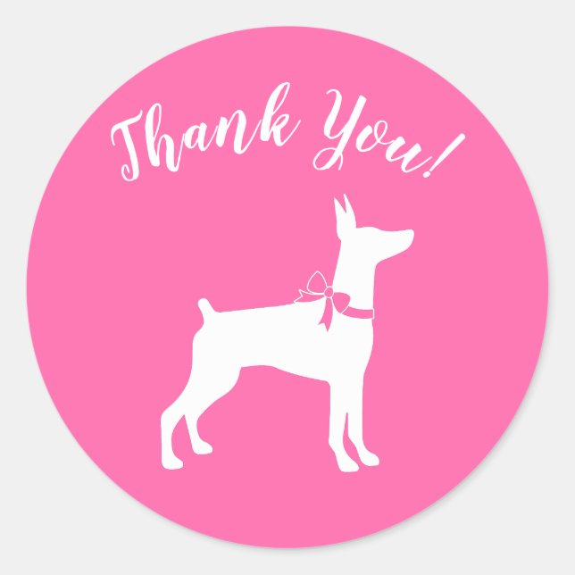 Doberman Dog Baby Shower Puppy Dobie Pinscher Classic Round Sticker (Front)
