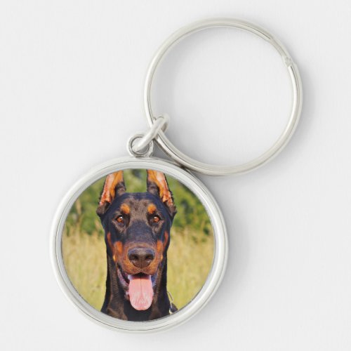Doberman dog beautiful photo keychain